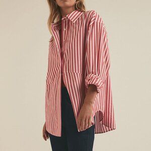 Favorite Daughter Red and White Striped Blouse